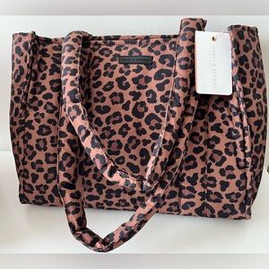 Poppy & Peonies On the Go tote in dark leopard print